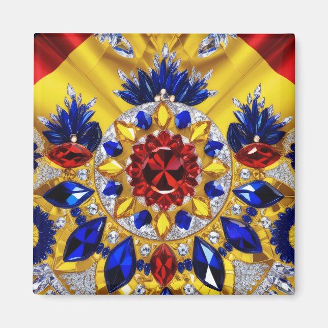 Aimant avec des couleurs roumaines Design (Devant)