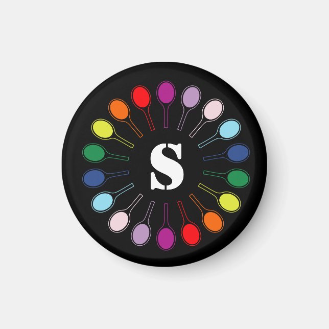 Aimant Avec des raquettes de tennis monogram personnalisé (Devant)