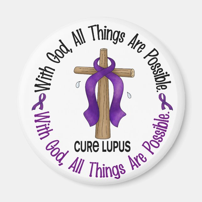 Aimant AVEC DIEU CROIX Lupus T-shirts & cadeaux (Devant)