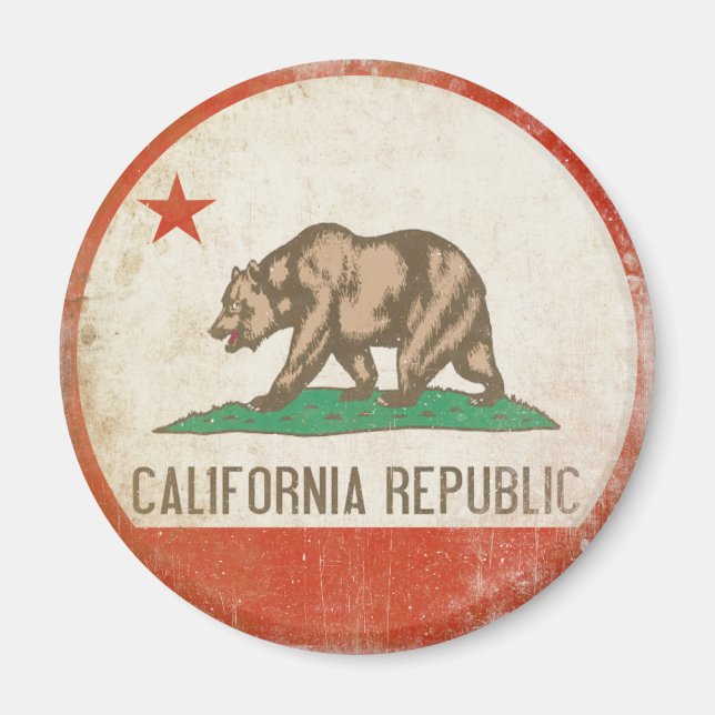 Aimant avec Distressed California Republic (Devant)