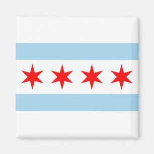 Aimant avec Drapeau de Chicago, Illinois State - U