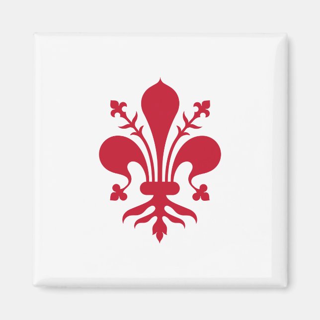 Aimant avec Drapeau de Florence, Toscane, Italie (Devant)