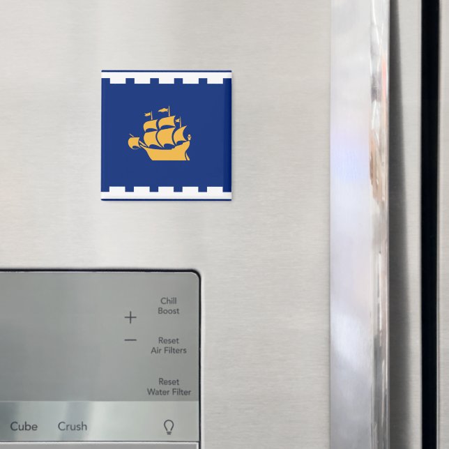 Aimant avec drapeau de la ville de Québec, Canada (In situ (réfrigérateur))