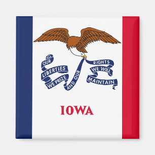 Aimant avec drapeau de l'État de l'Iowa - États-Un