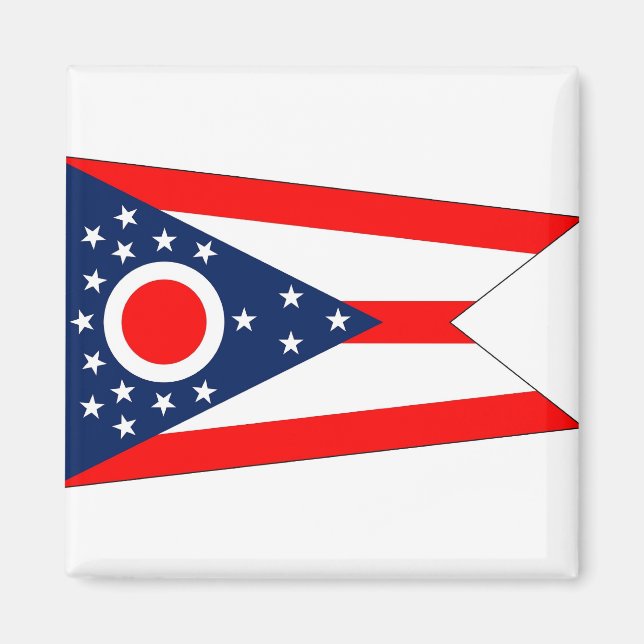 Aimant avec Drapeau de l'Etat de l'Ohio - USA (Devant)