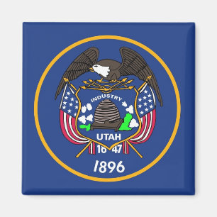 Aimant avec Drapeau de l'Etat de l'Utah - USA