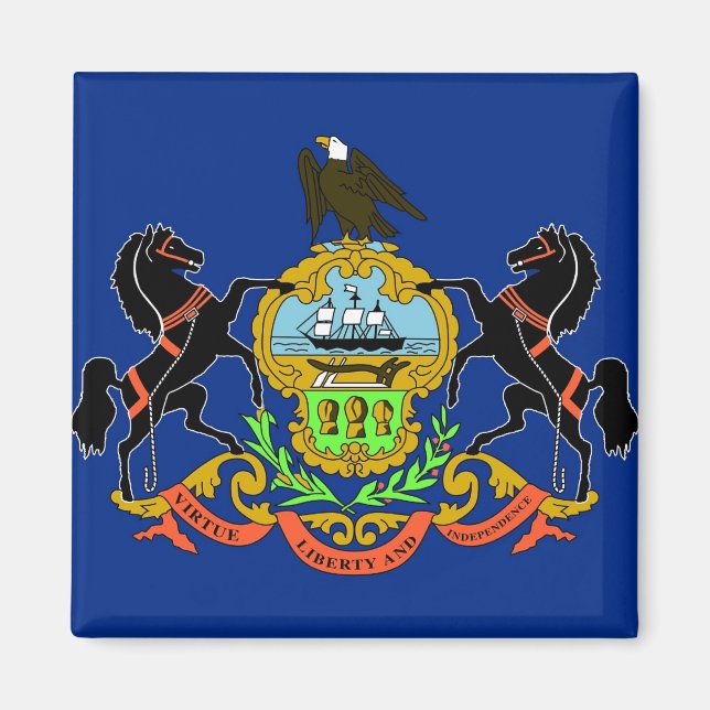 Aimant avec drapeau de l'État de Pennsylvanie - Ét (Devant)