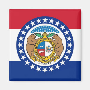 Aimant avec drapeau de l'État du Missouri - États-