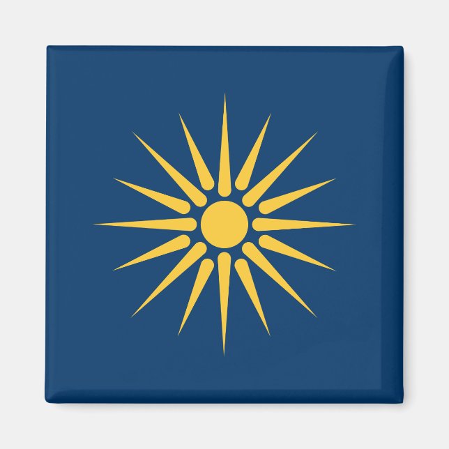 Aimant avec drapeau de Macédoine, Grèce (Devant)