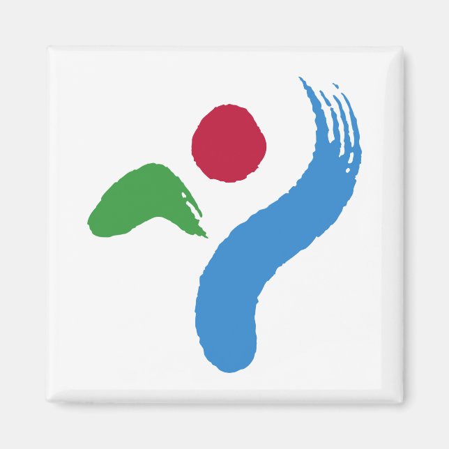 Aimant avec drapeau de Séoul, Corée du Sud (Devant)