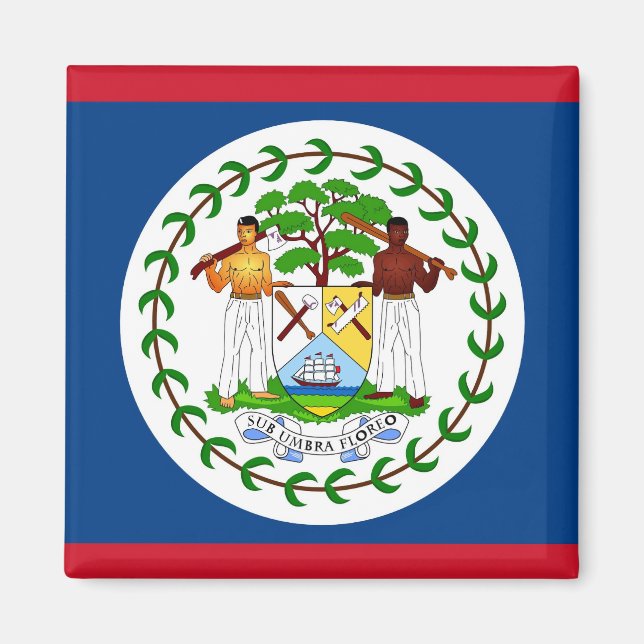 Aimant avec Drapeau du Belize (Devant)