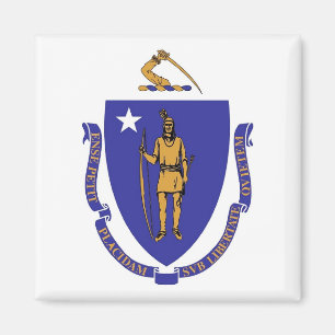 Aimant avec Drapeau du Massachusetts Etat - USA