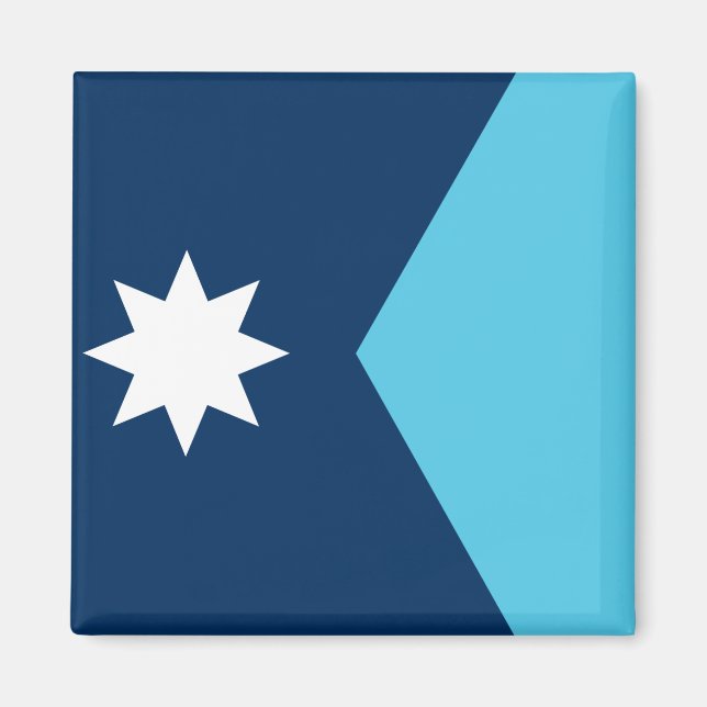 Aimant avec drapeau du Minnesota, États-Unis (Devant)