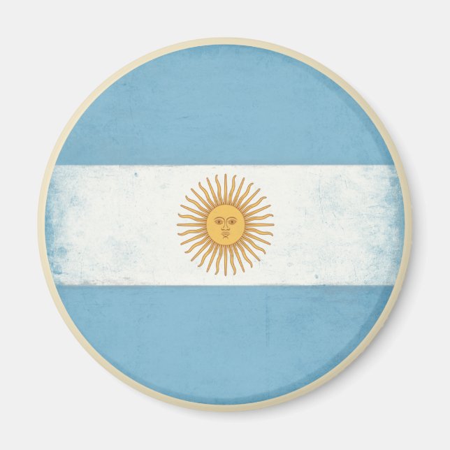 Aimant avec drapeau Vintage en détresse d'Argentin (Devant)
