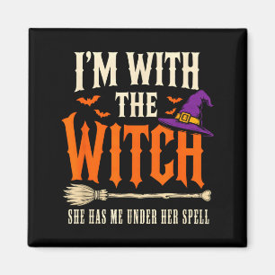 Aimant Avec la sorcière drôle couple Halloween sorcière