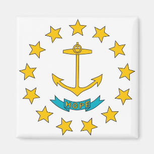 Aimant avec le drapeau de l'état d'Île de Rhode 