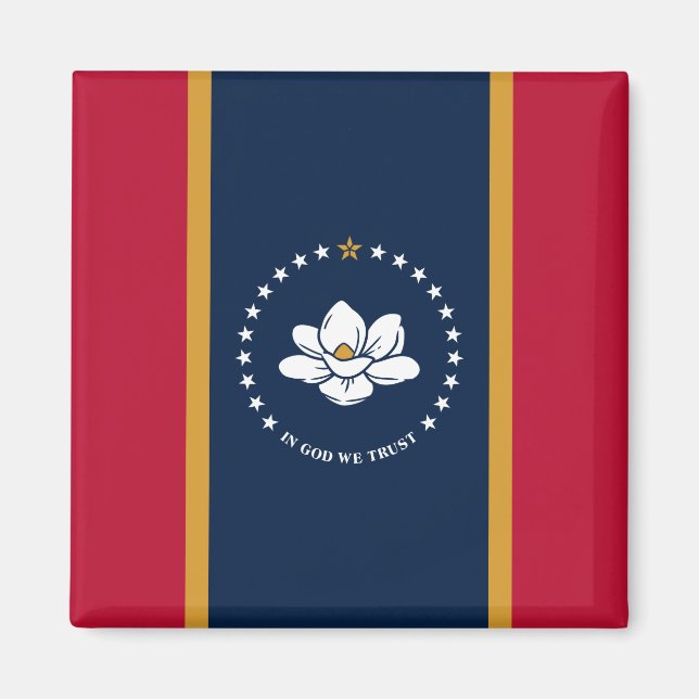 Aimant avec le drapeau du Mississippi (Devant)