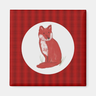 Aimant avec l'illustration rouge et le plaid de
