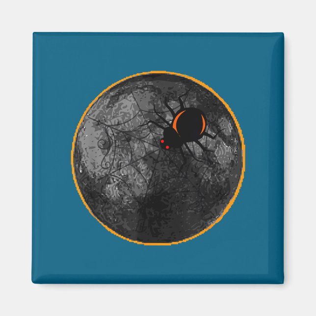 Aimant Avec Sur Toile D'Araignée Arachnide Lune Solaire (Devant)