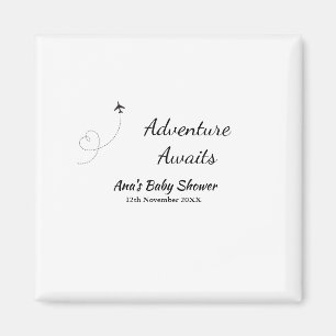 Aimant Aventure attend baby shower ajouter nom date plan