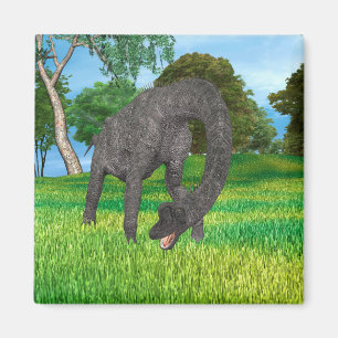 Aimant Aventure de dinosaure à long cou dans la jungle