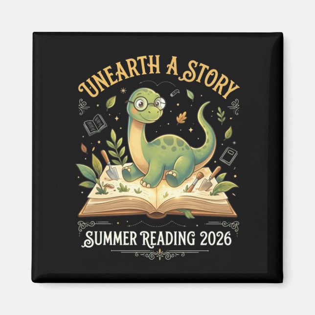 Aimant Aventure de lecture Dino Été 2026 T (Devant)