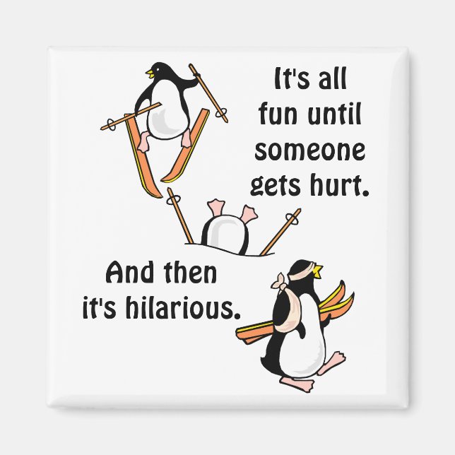 Aimant Aventure de ski de Penguin (Devant)