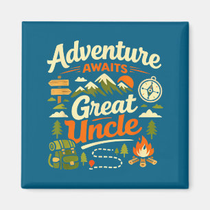 Aimant Aventure de T-shirt drôle attend grand oncle rando