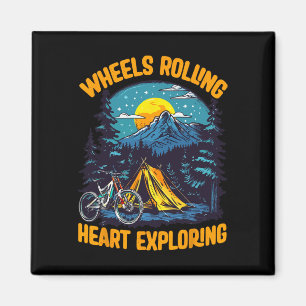 Aimant Aventure de vélo de montagne en camping roues roul