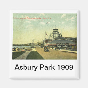 Aimant Avenue de lac, parc d'Asbury, cru 1909 de NJ