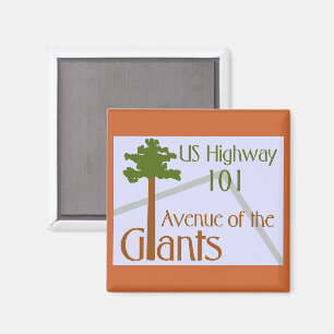 Aimant Avenue des Géants. Humboldt Redwoods US 101