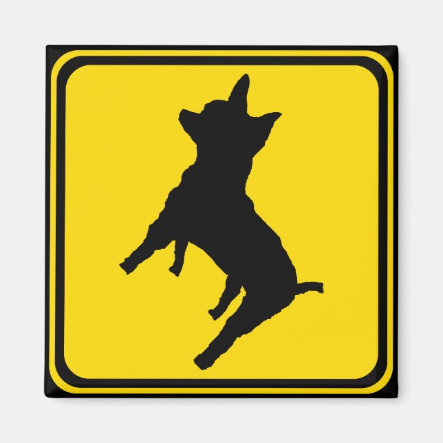 Aimant Avertissement - Chihuahua Xing ! (Devant)