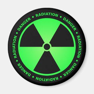 Aimant Avertissement de rayonnement vert