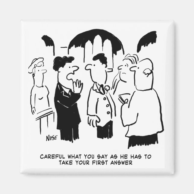 Aimant Avertissement du témoin au marié (Devant)