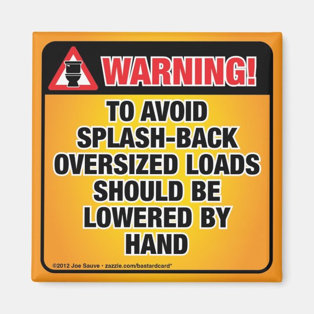 Aimant AVERTISSEMENT - Évitez Les Dos De Salle De Bains (Devant)