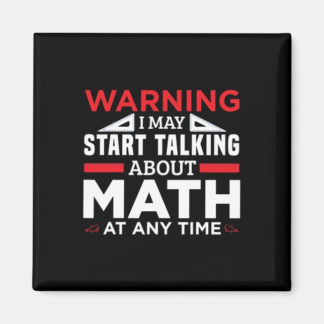 Aimant Avertissement Peut Commencer À Parler Math Drôle E (Devant)