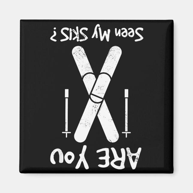 Aimant Avez-vous vu mes skis, ski, skieur  (Devant)