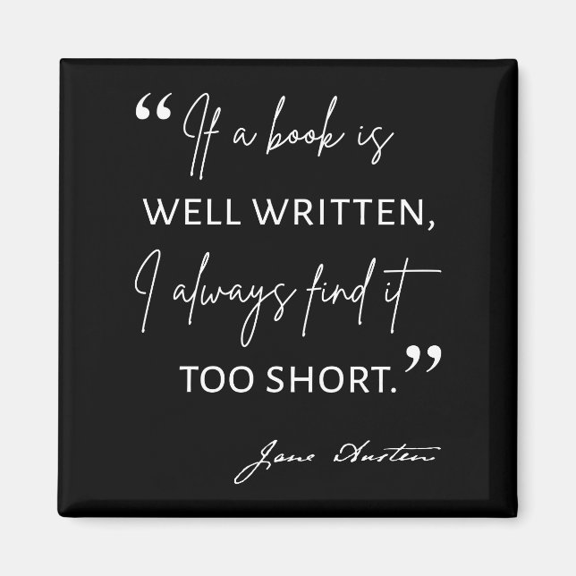 Aimant Avid Reader II - Citation de Jane Austen (Devant)