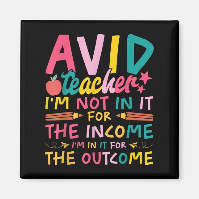 Aimant Avid Teacher Supplies Funny Back To School For Men (Devant)