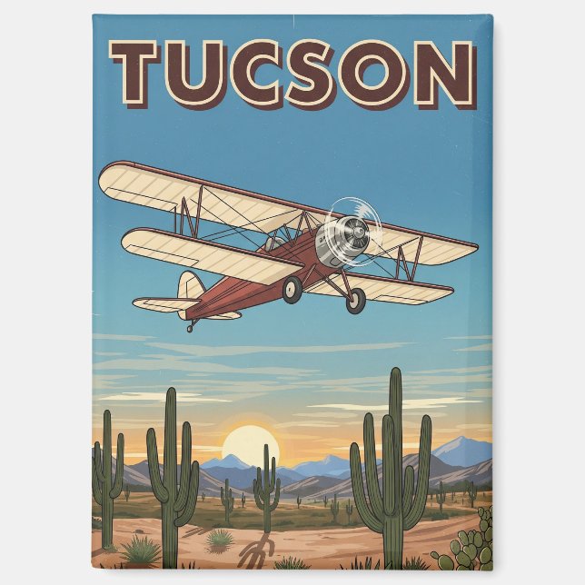 Aimant Avion à Tuscon Arizona Voyage (Recto)
