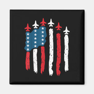 Aimant Avion de chasse Avion Usa Drapeau 4 juillet Patrio