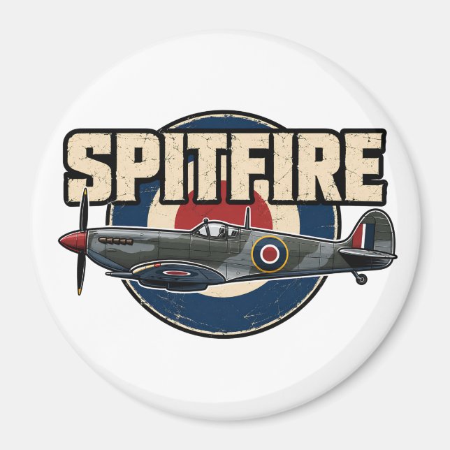 Aimant Avion de combat Spitfire de la Seconde Guerre mond (Devant)