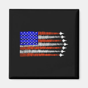 Aimant Avions de combat patriotiques américains drapeau a