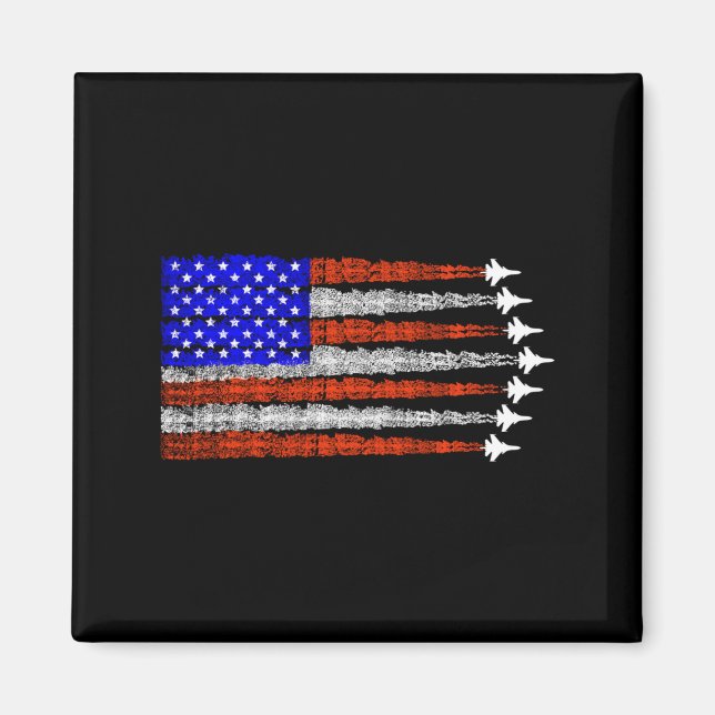 Aimant Avions de combat patriotiques américains drapeau a (Devant)