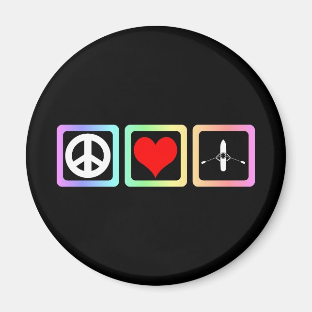 Aimant aviron de l'amour de la paix (Devant)