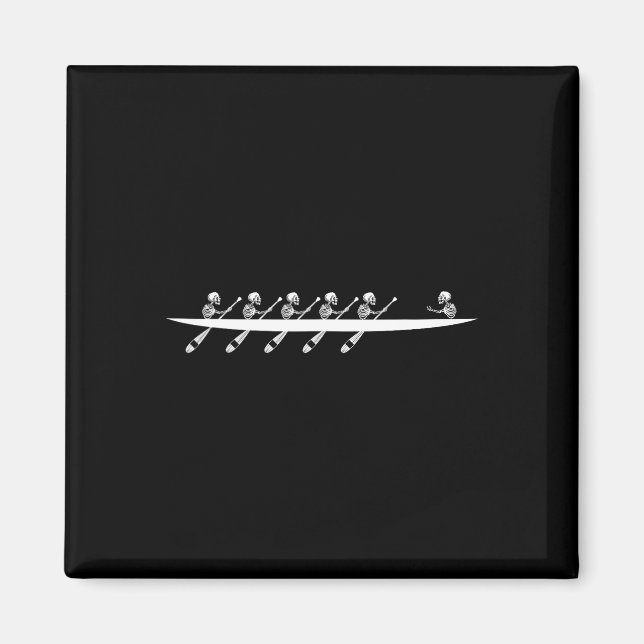 Aimant Aviron Skeleton Row Boats Paddle Coxswain Hallowee (Devant)