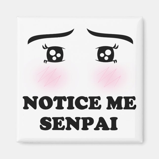 Aimant Avis Me Senpai Blushing Anime Girl Kawaii Suki (Devant)