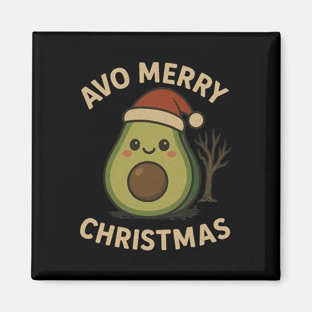 Aimant Avo Joyeux Noël Drôle Avocado Pun (Devant)