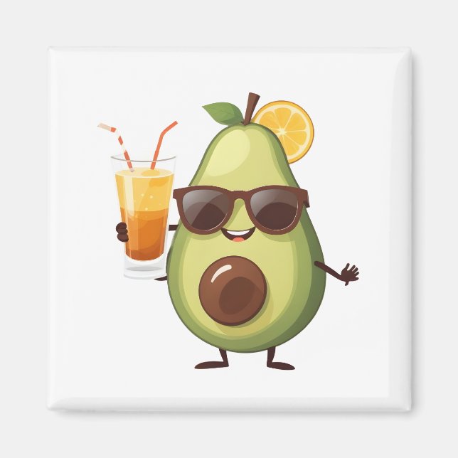 Aimant Avocado Amusants Vacances joyeuses Tropical Drink  (Devant)