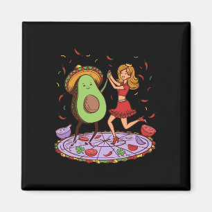 Aimant Avocado Danser Salsa Cinco De Mayo Mexicain Avocat